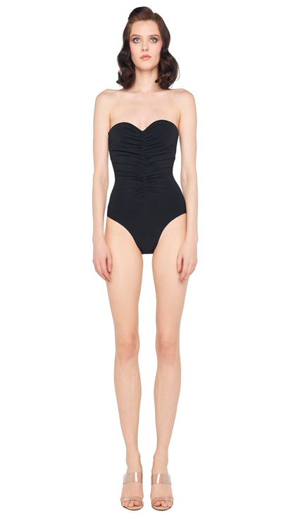 Norma Kamali STRAPLESS SHIRRED FRONT MIO