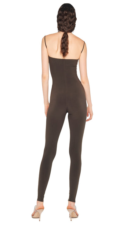 Norma Kamali STRAPLESS SHIRRED FRONT CATSUIT