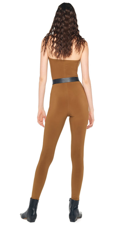 Norma Kamali STRAPLESS SHIRRED FRONT CATSUIT