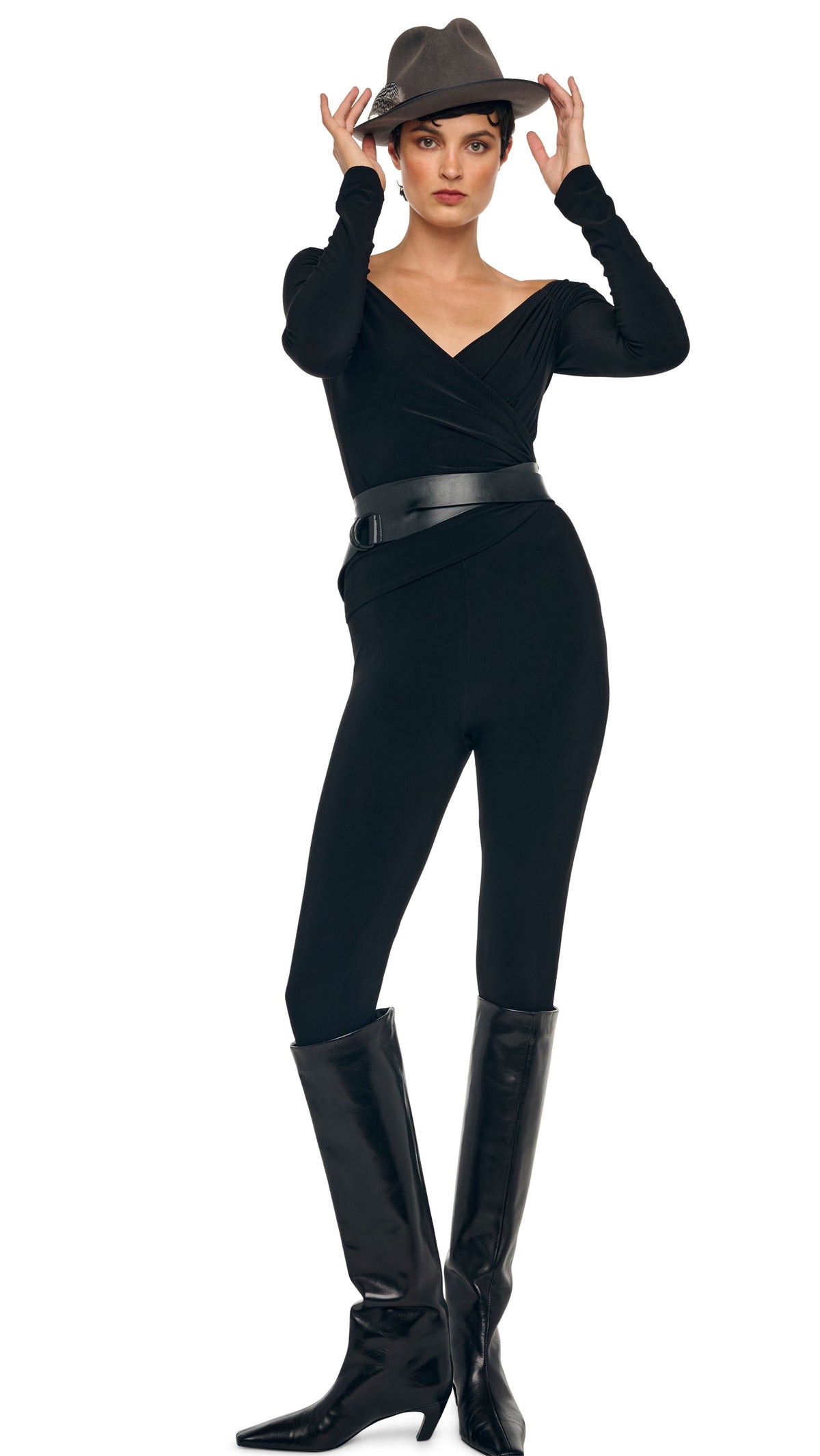 Norma Kamali OFF SHOULDER SWEETHEART CATSUIT