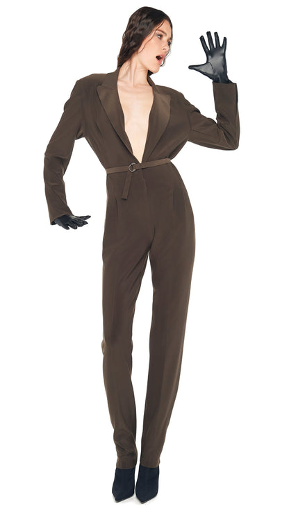 Norma Kamali EASY FIT SB TAPERED LEG JUMPSUIT