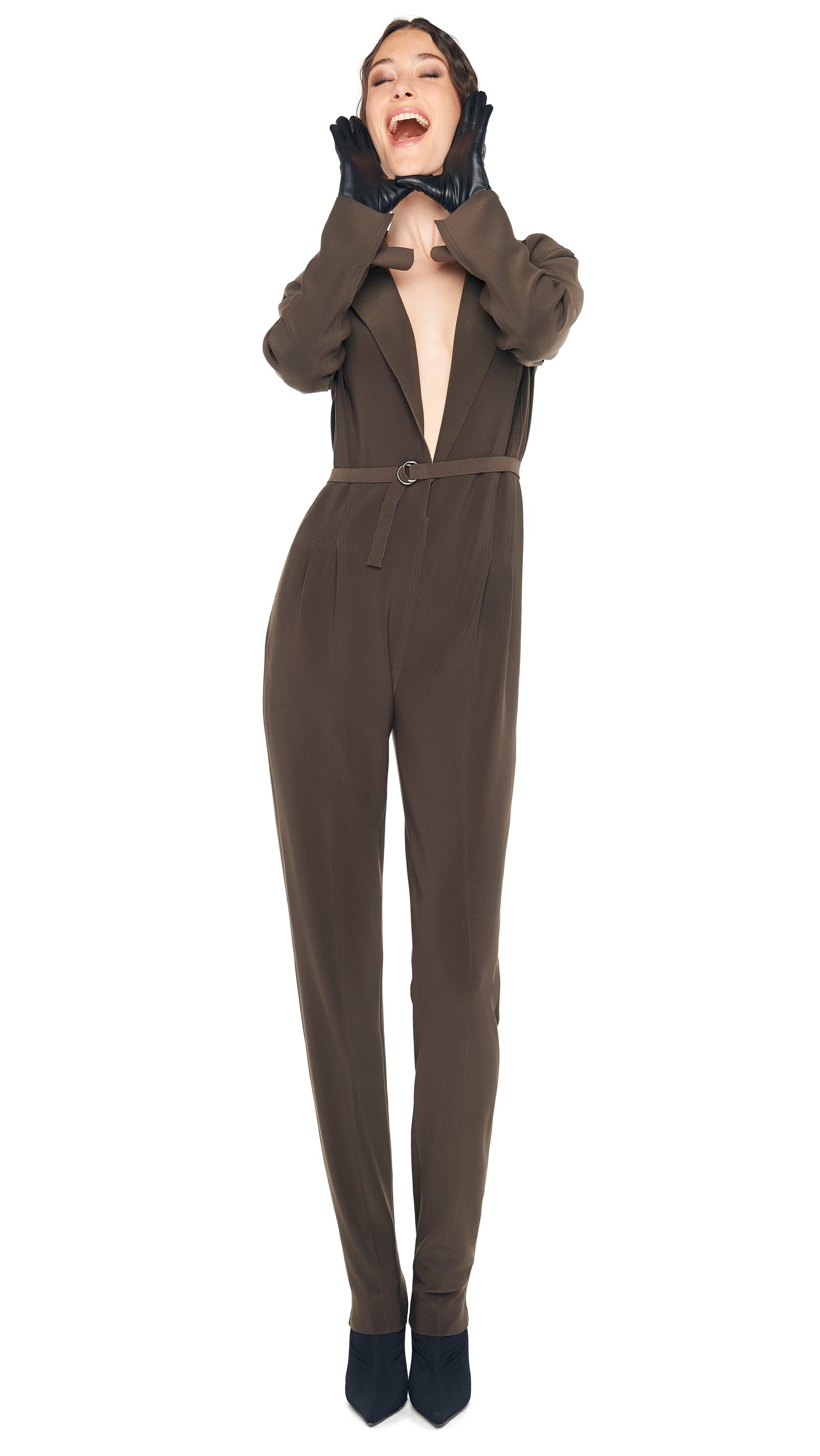 Norma Kamali EASY FIT SB TAPERED LEG JUMPSUIT