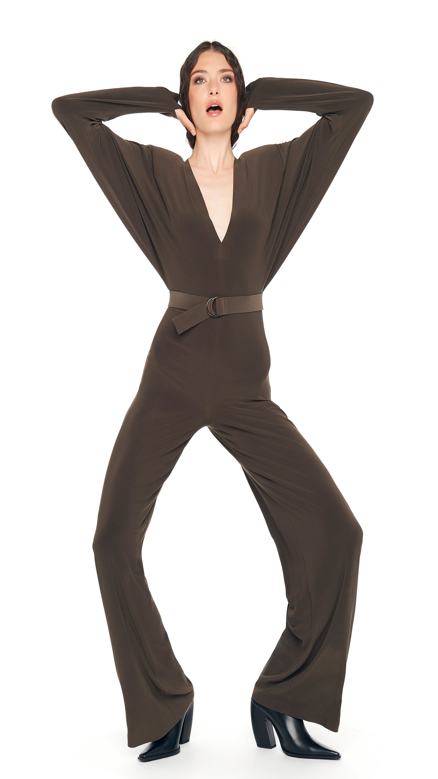 Norma Kamali DOLMAN JUMPSUIT W/ SHOULDER PADS