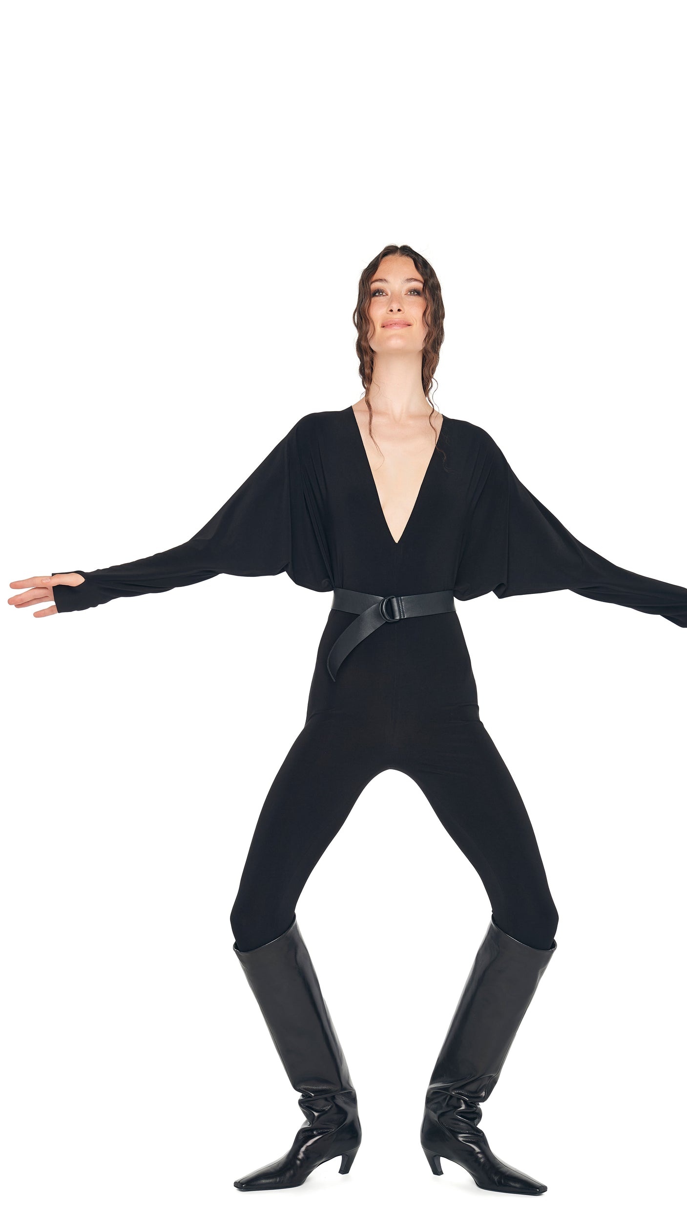 Norma Kamali DOLMAN V NECK CATSUIT
