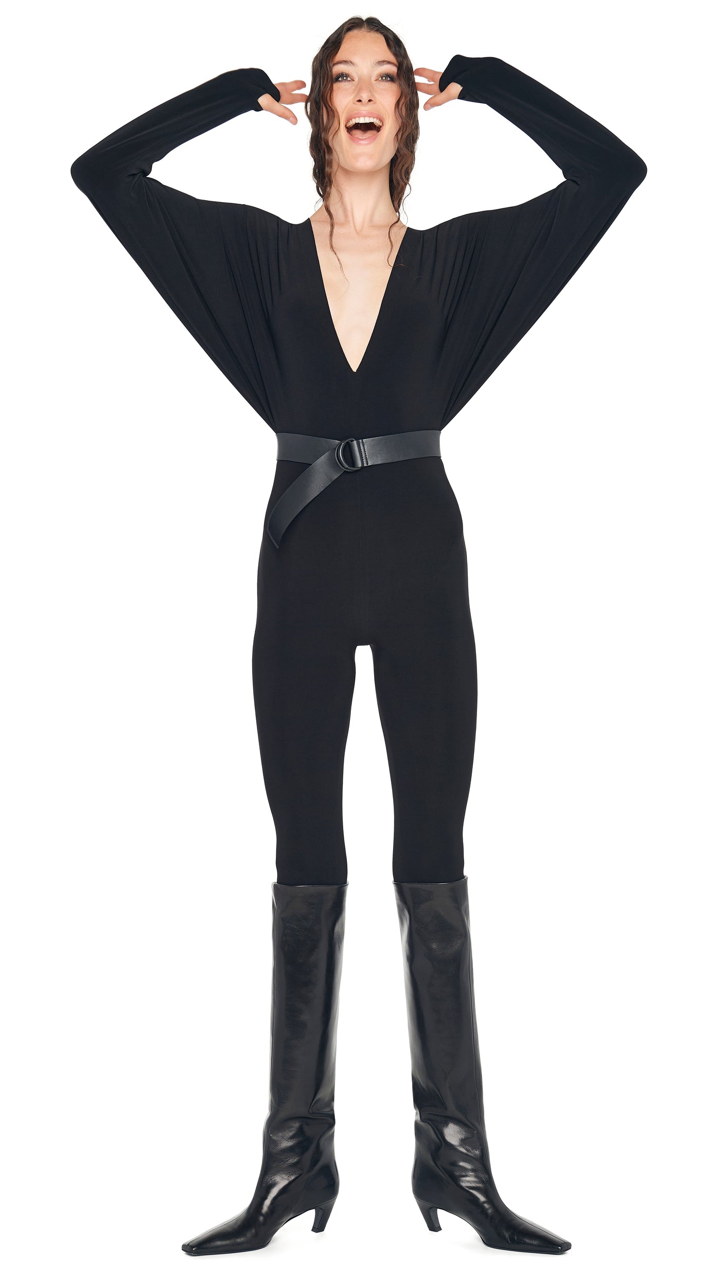 Norma Kamali DOLMAN V NECK CATSUIT