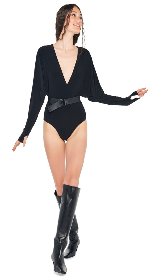 Norma Kamali DOLMAN V NECK BODYSUIT