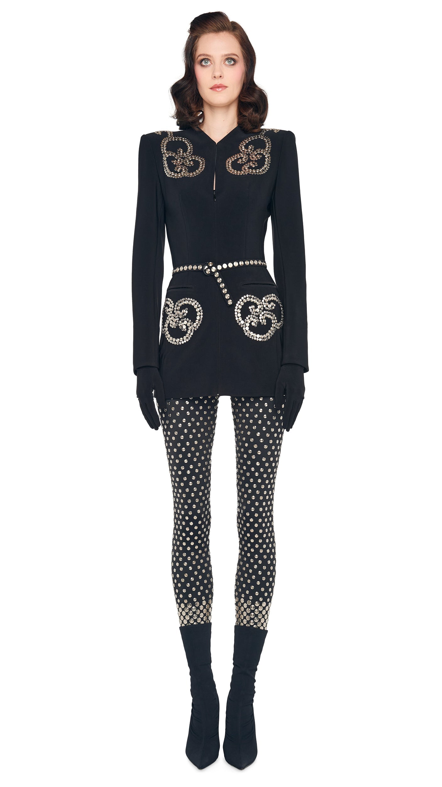 Norma Kamali LS V NECK ZIP FRONT JACKET