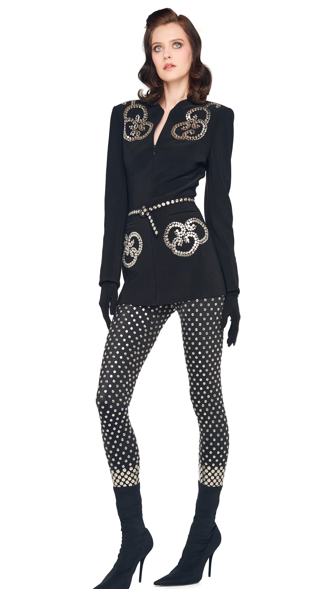 Norma Kamali LS V NECK ZIP FRONT JACKET