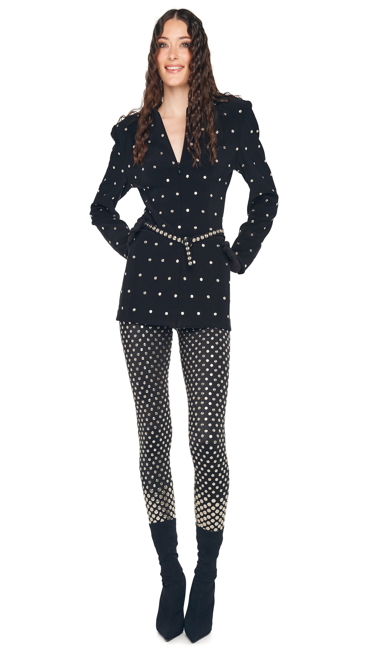 Norma Kamali LS V NECK ZIP FRONT JACKET