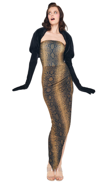 Norma Kamali STRAPLESS SIDE DRAPE GOWN