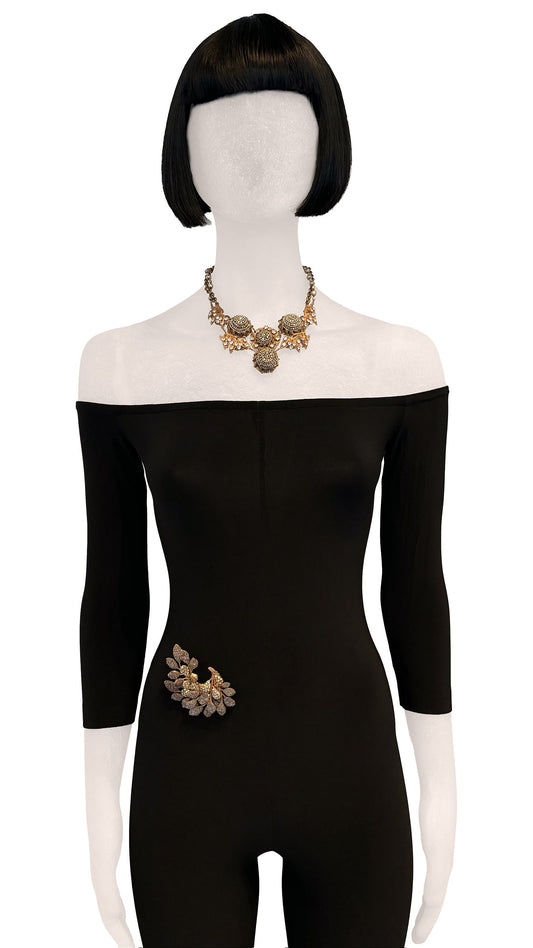 Norma Kamali MIRIAM HASKELL STONE/BRASS NECKLACE
