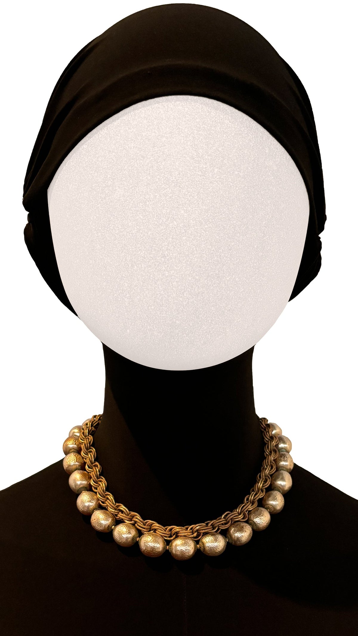 Norma Kamali MIRIAM HASKELL PEARL/BRASS CHAIN NECKLACE