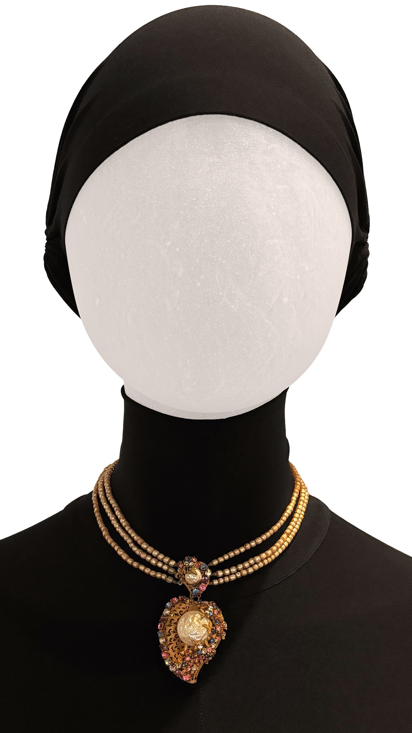 Norma Kamali MIRIAM HASKELL BEADED BRASS/STONE NECKLACE AND BRACELET SET