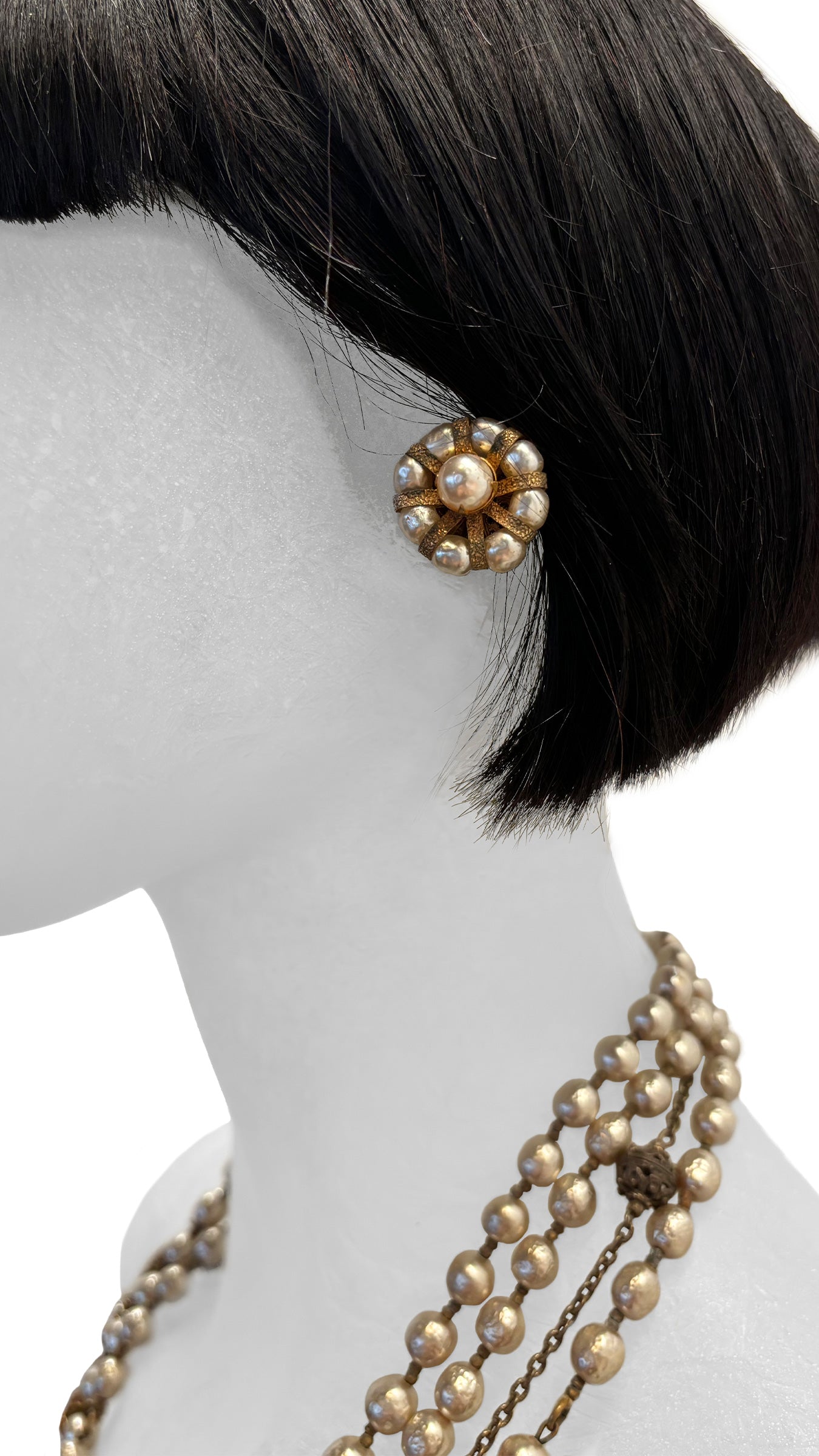 Norma Kamali MIRIAM HASKELL LAYERED BEADED NECKLACE AND EARRING SET