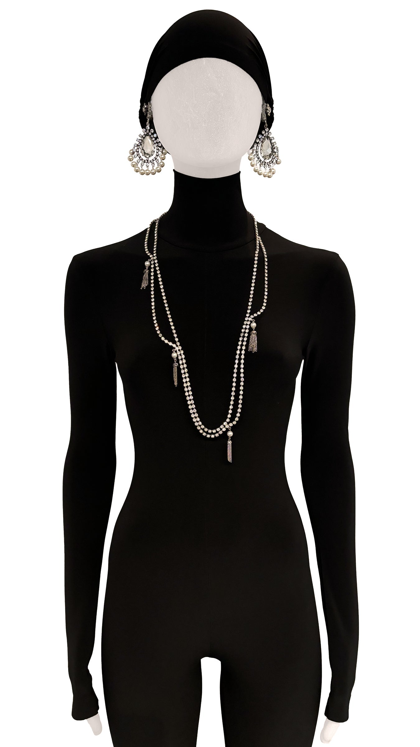 Norma Kamali STONE/PEARL EARRINGS AND NECKLACE SET