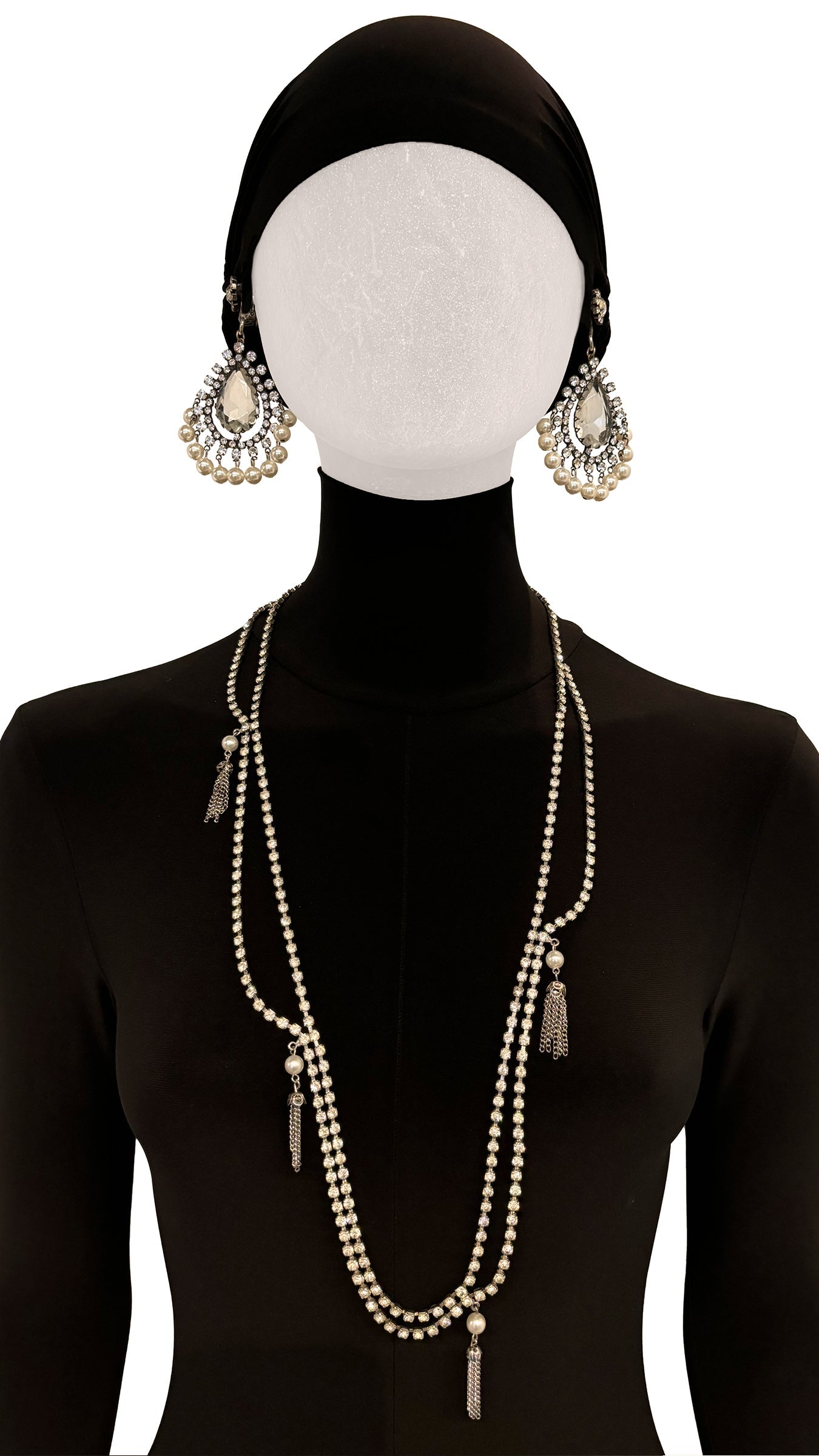 Norma Kamali STONE/PEARL EARRINGS AND NECKLACE SET