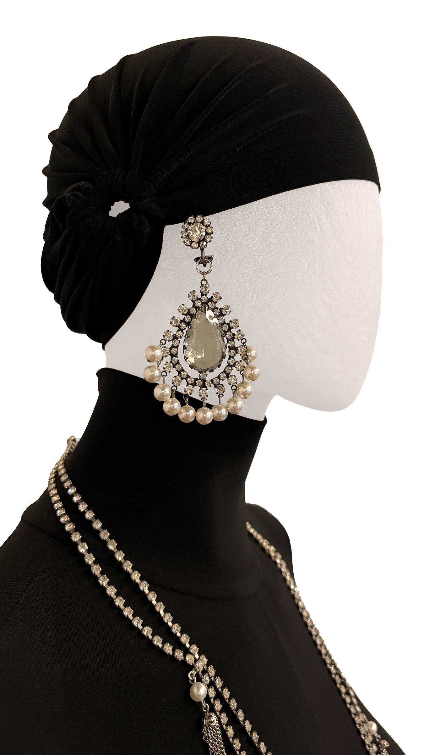 Norma Kamali STONE/PEARL EARRINGS AND NECKLACE SET