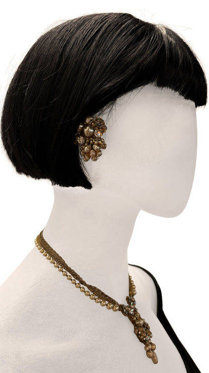 Norma Kamali ROBERT DEMARIO BEADED NECKLACE AND EARRINGS SET