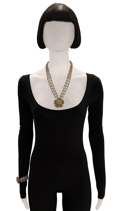 Norma Kamali MIRIAM HASKELL BEADED PENDANT NECKLACE AND BRACELET SET