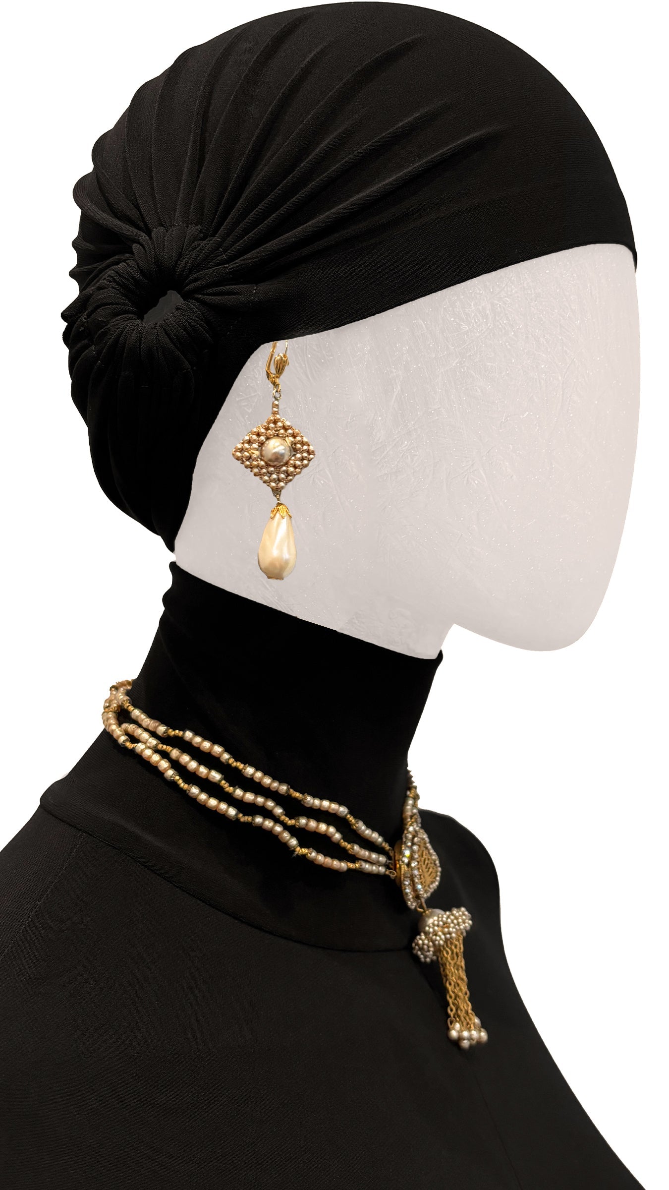 Norma Kamali MIRIAM HASKELL BEADED EARRINGS AND DROP NECKLACE SET