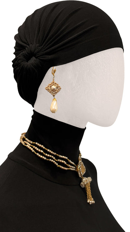 Norma Kamali MIRIAM HASKELL BEADED EARRINGS AND DROP NECKLACE SET