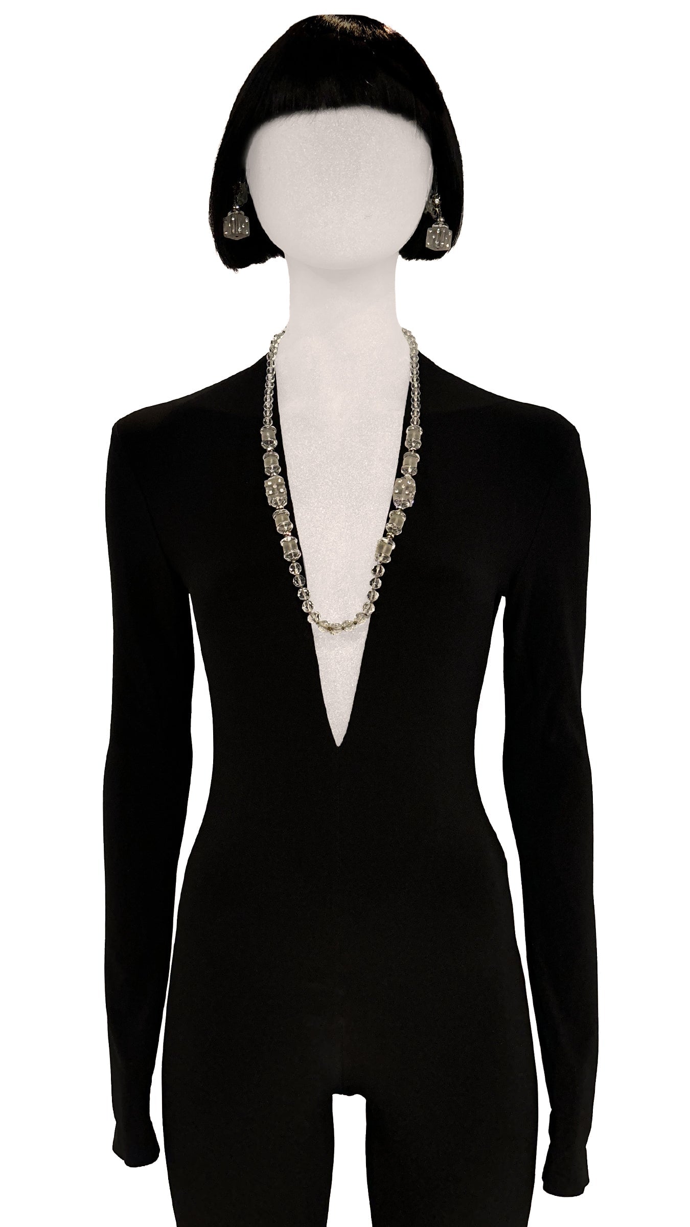 Norma Kamali MIRIAM HASKELL CRYSTAL DICE EARRINGS AND NECKLACE