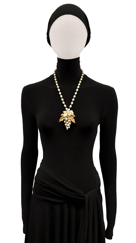 Norma Kamali MIRIAM HASKELL BEADED PENDANT NECKLACE