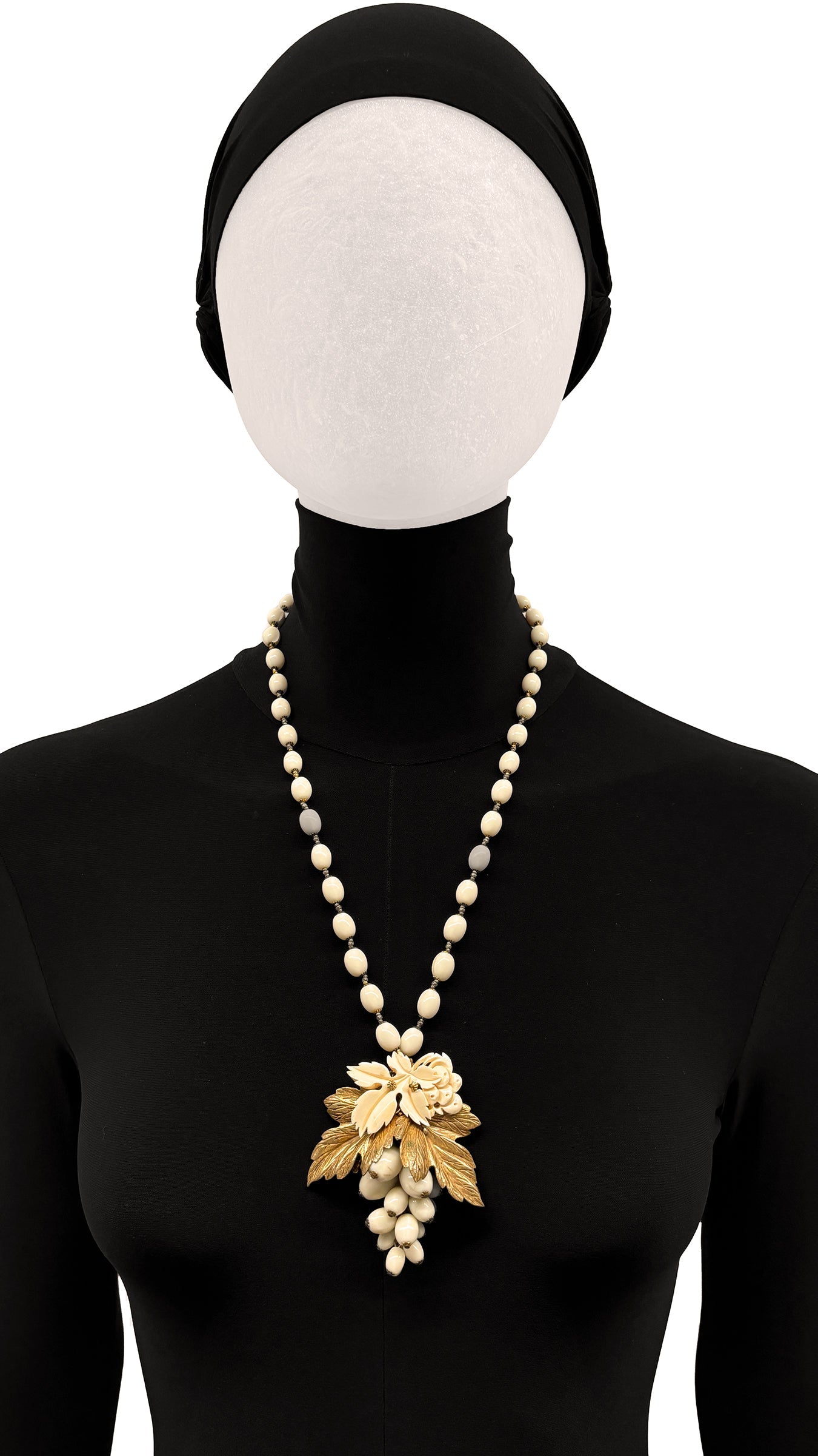 Norma Kamali MIRIAM HASKELL BEADED PENDANT NECKLACE