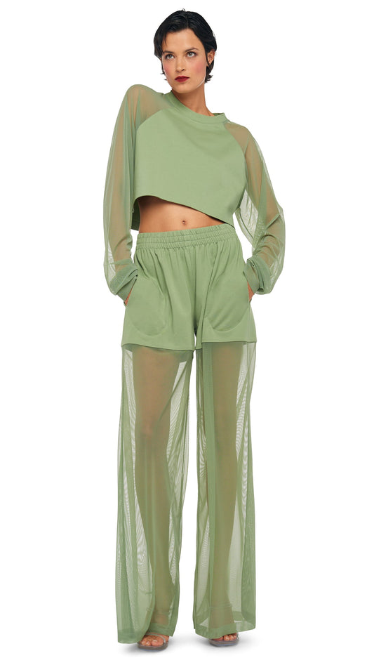 Norma Kamali BF ELEPHANT SWEATPANT W/ MESH