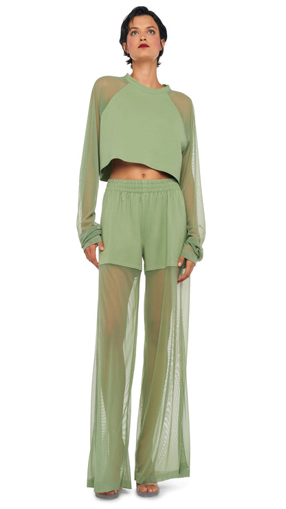 Norma Kamali BF ELEPHANT SWEATPANT W/ MESH