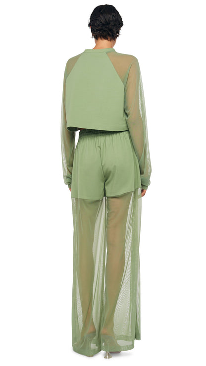 Norma Kamali BF ELEPHANT SWEATPANT W/ MESH