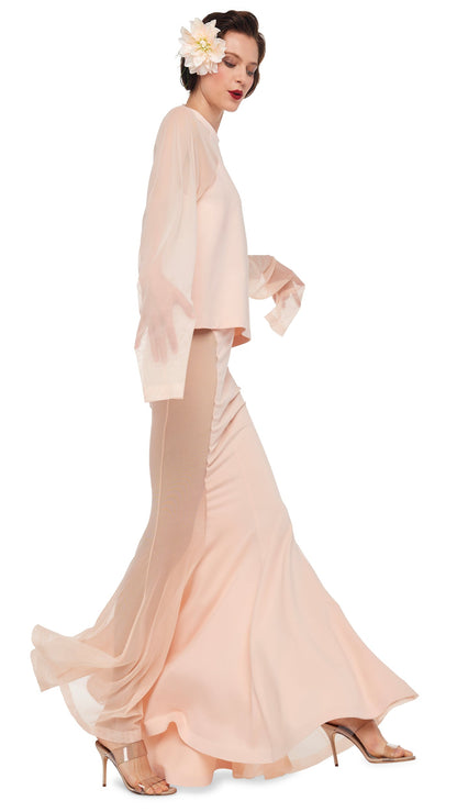 Norma Kamali RAGLAN SLEEVE TOP W/ MESH