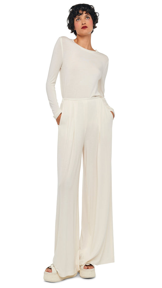 Norma Kamali LONG SLEEVE CREW TOP