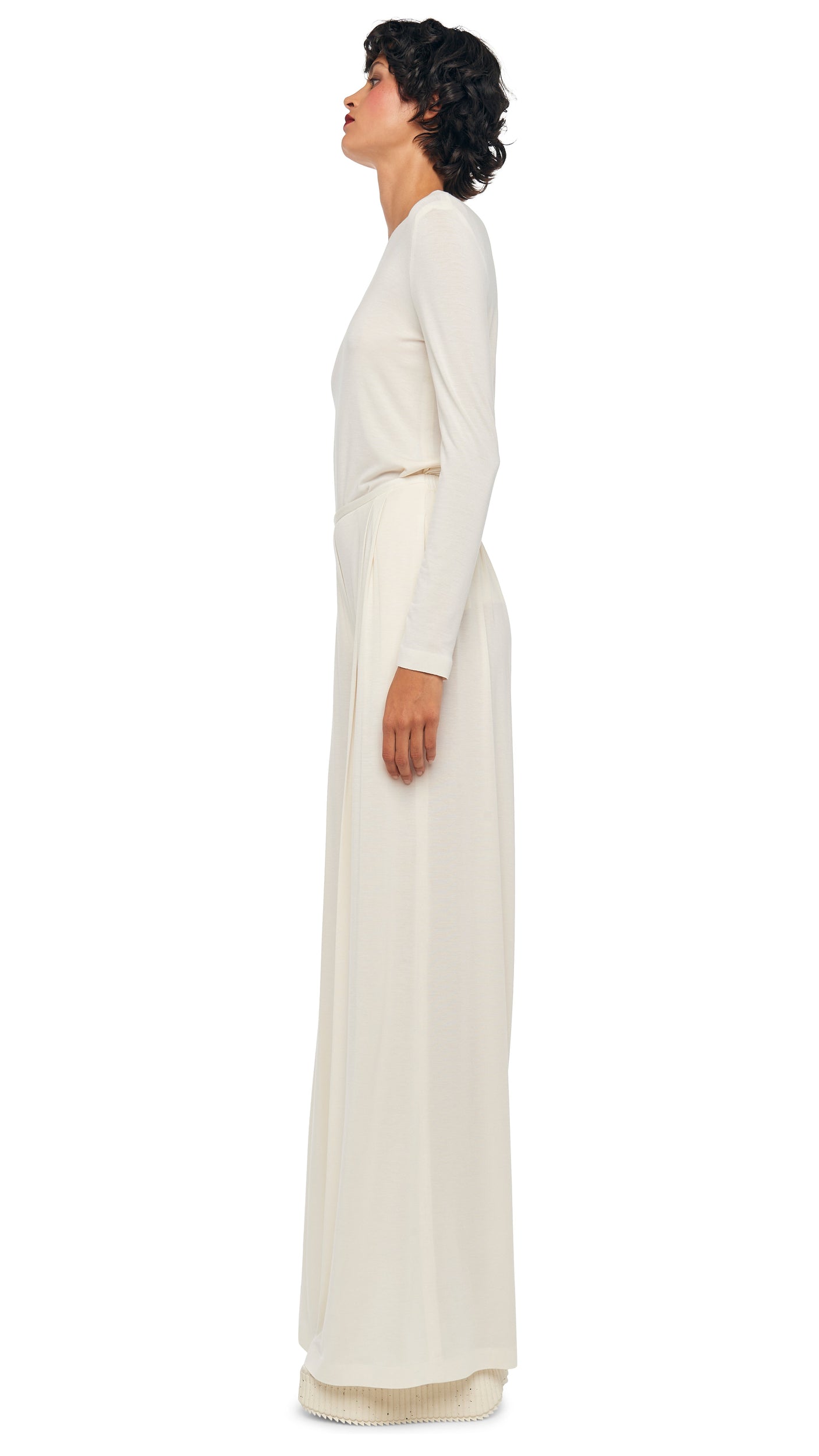 Norma Kamali LONG SLEEVE CREW TOP