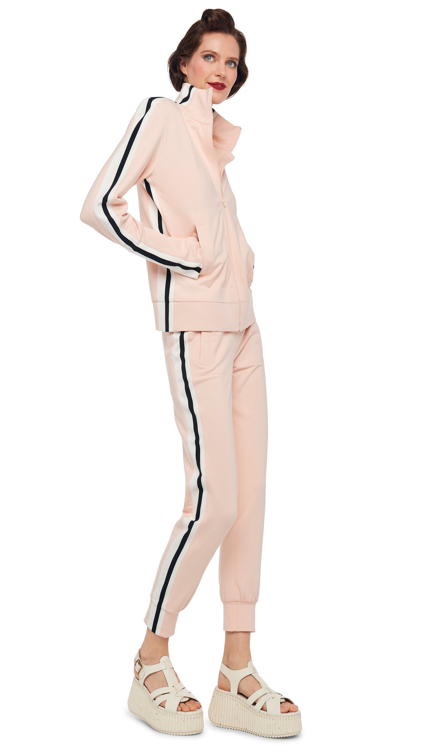Norma Kamali SIDE STRIPE TURTLE JACKET