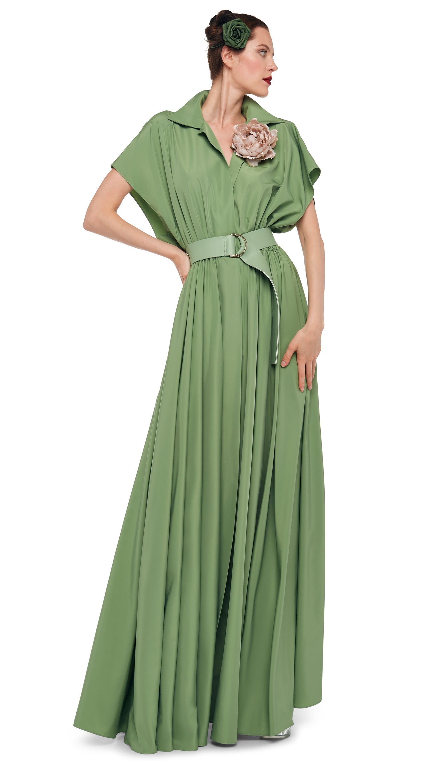 Norma Kamali SUPER OS SLEEVELESS BF NK SHIRT FLARED GOWN