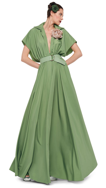 Norma Kamali SUPER OS SLEEVELESS BF NK SHIRT FLARED GOWN