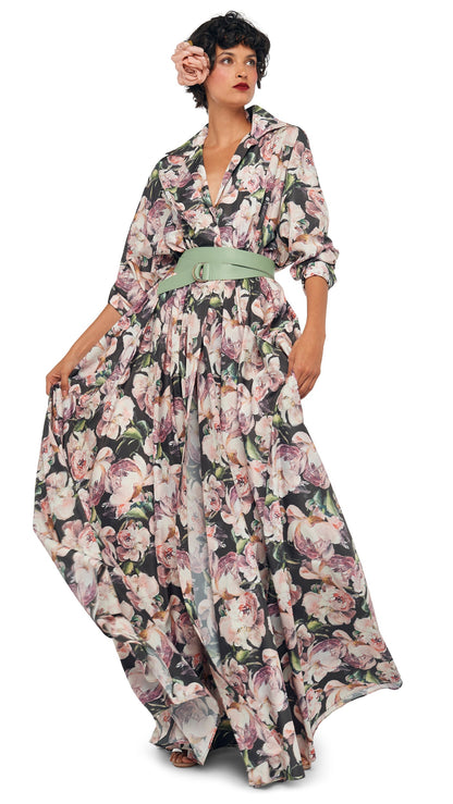 Norma Kamali SUPER OS BF NK SHIRT FLARED GOWN