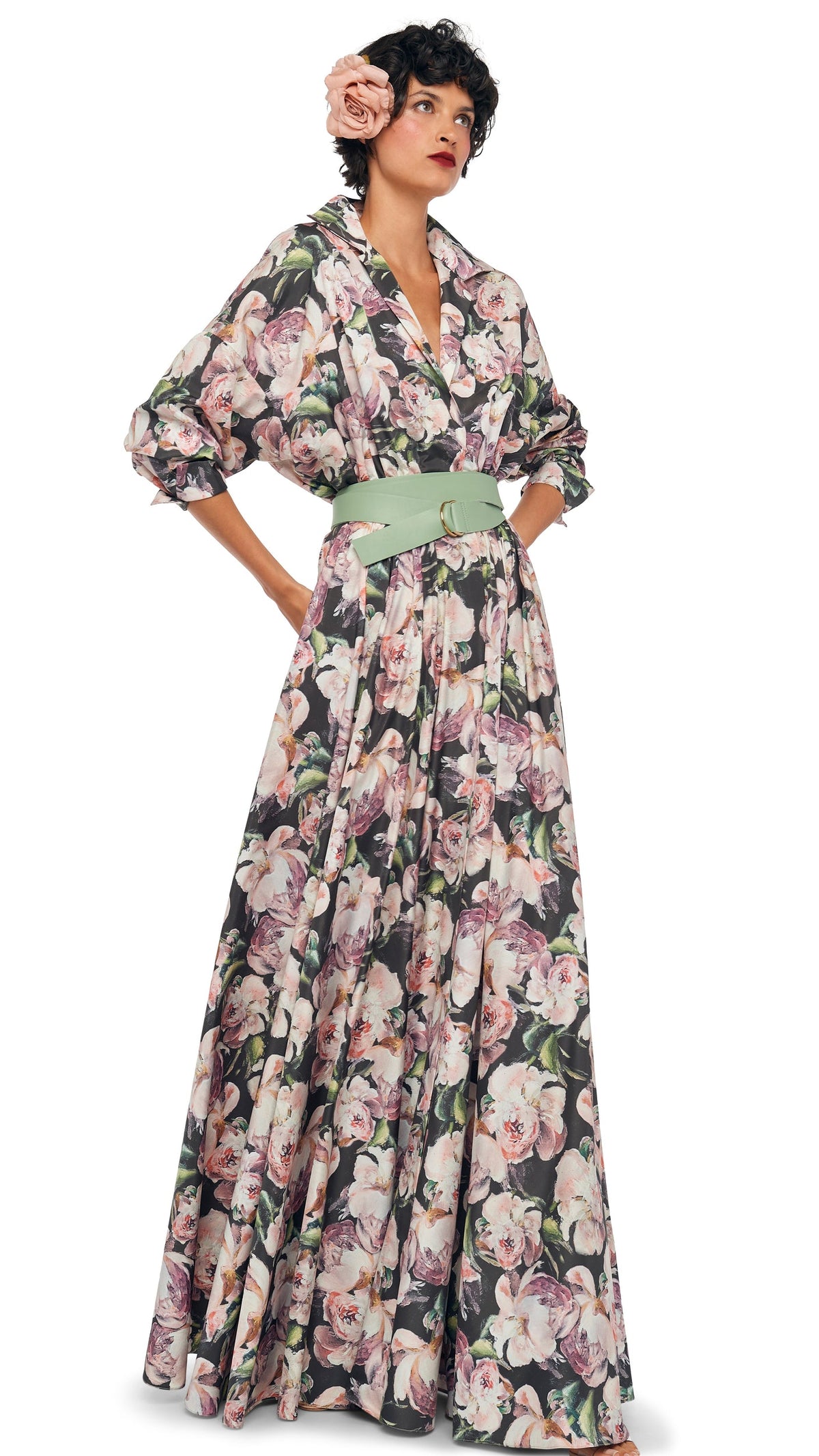Norma Kamali SUPER OS BF NK SHIRT FLARED GOWN