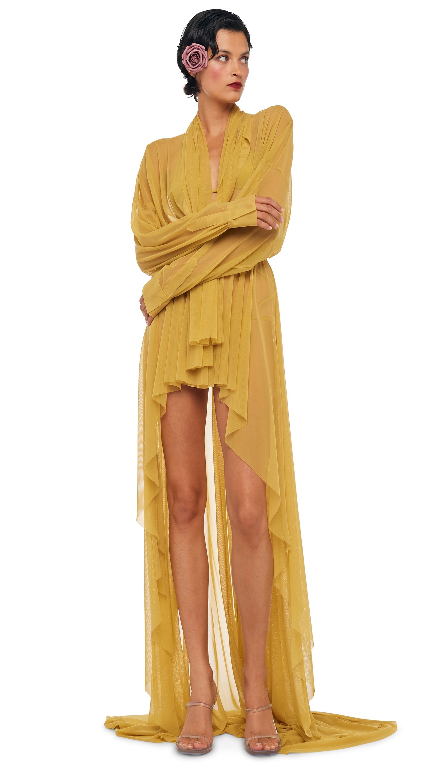 Norma Kamali HI LOW OS BF NK SHIRT GOWN W/ BOW