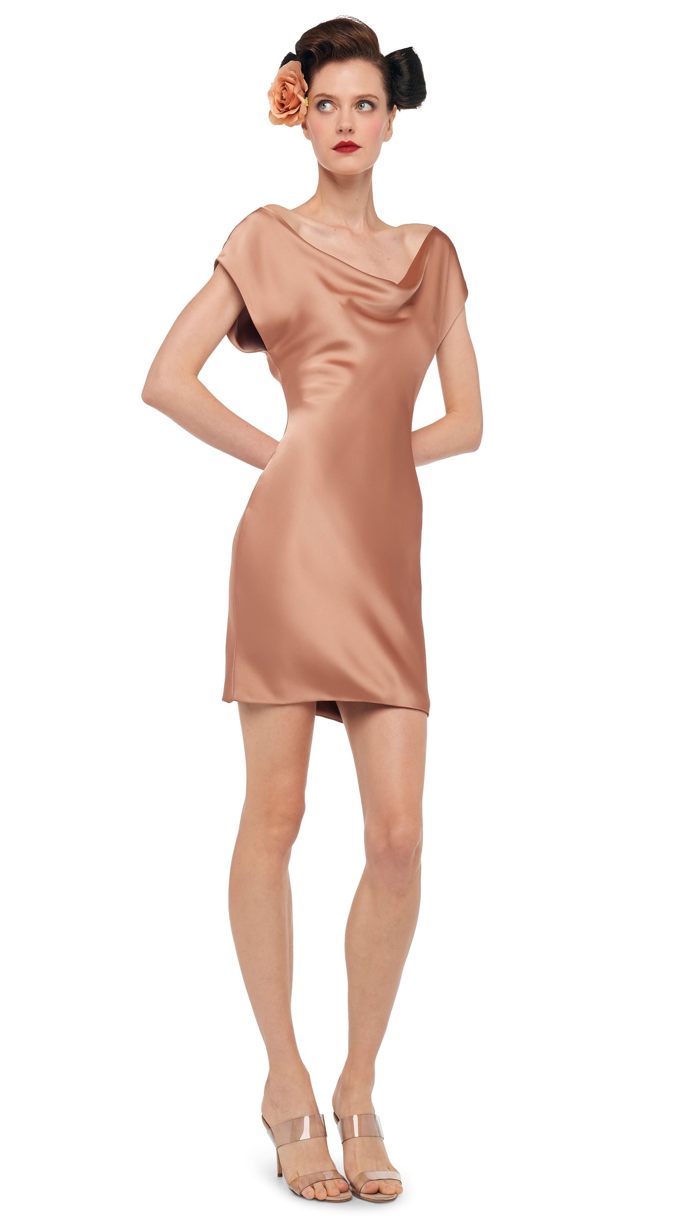 Norma Kamali CAP SLEEVE MARIA MINI DRESS