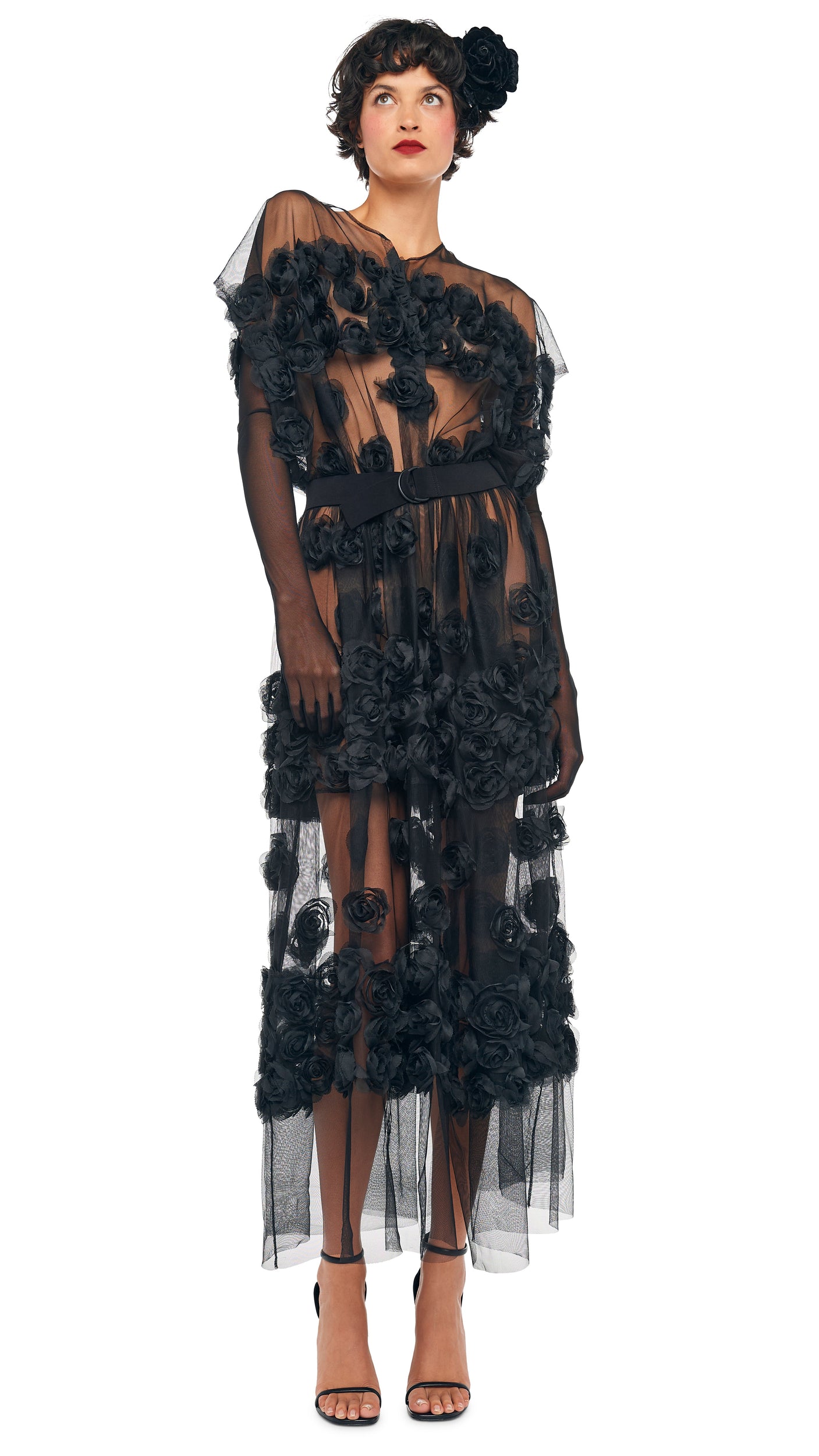 Norma Kamali SUPER OS SLEEVELESS BF FLARED MIDCALF DRESS