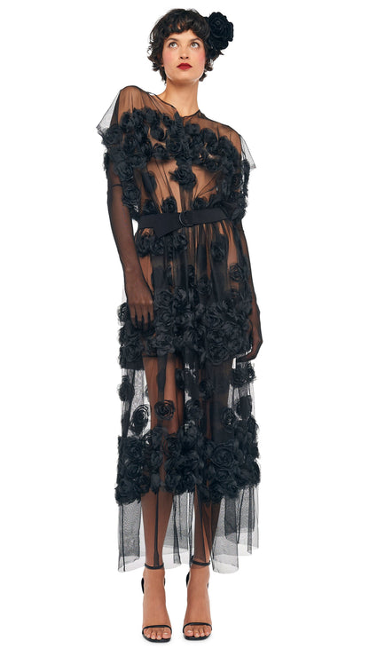 Norma Kamali SUPER OS SLEEVELESS BF FLARED MIDCALF DRESS