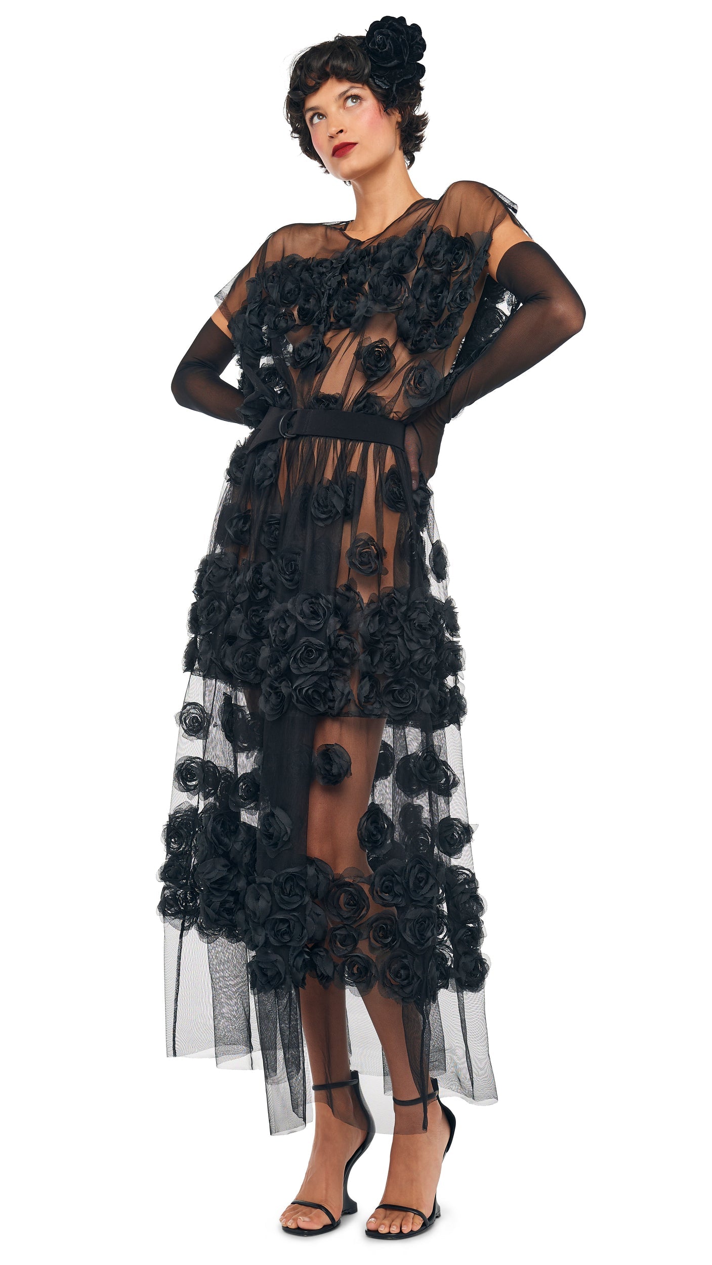Norma Kamali SUPER OS SLEEVELESS BF FLARED MIDCALF DRESS