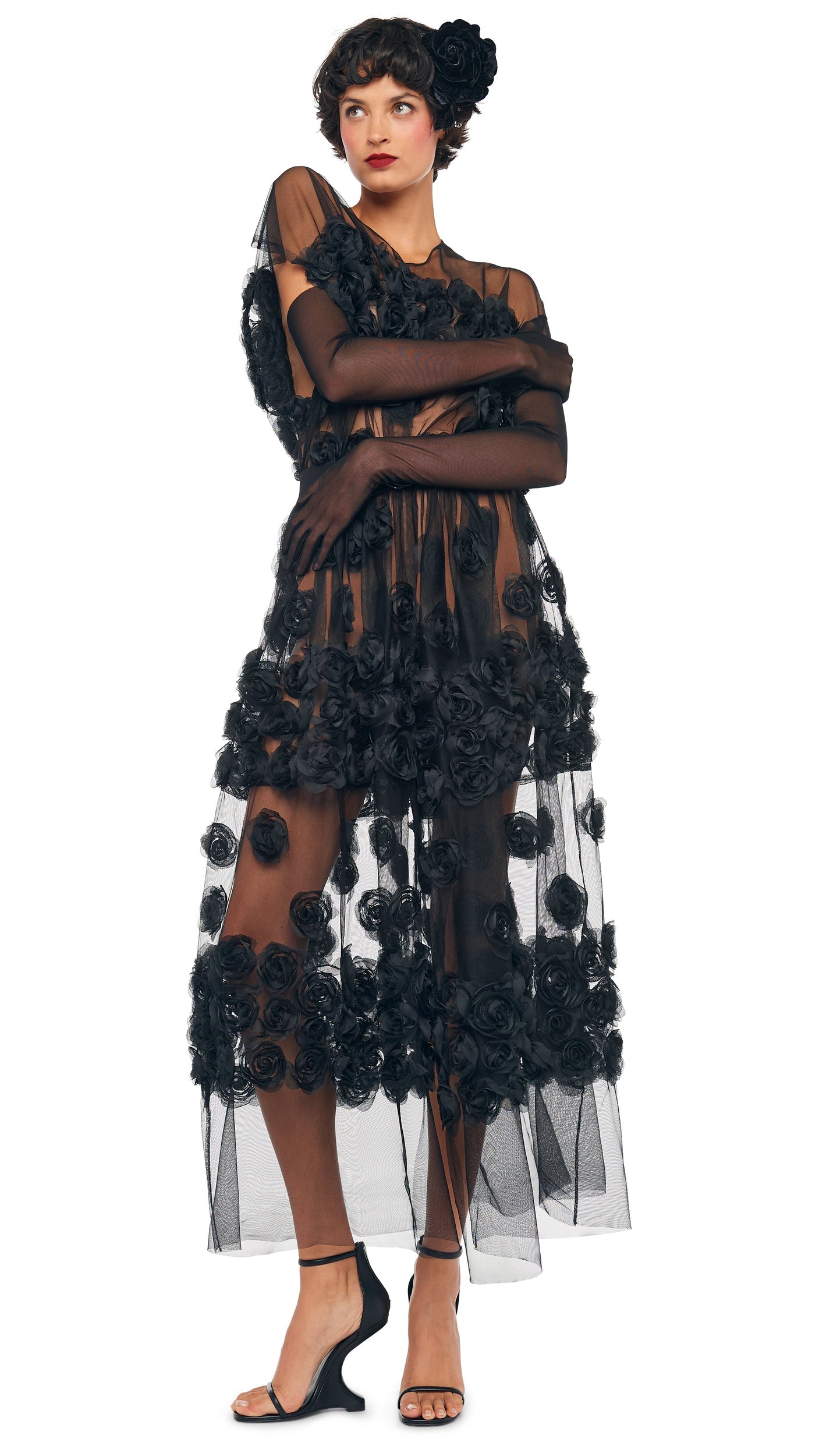Norma Kamali SUPER OS SLEEVELESS BF FLARED MIDCALF DRESS