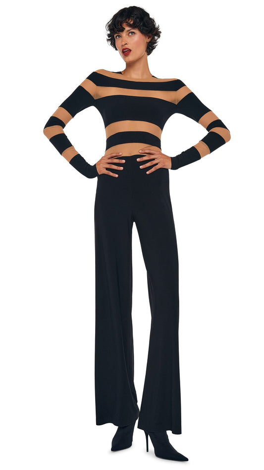 Norma Kamali SPLICED STRAIGHT LEG JUMPSUIT