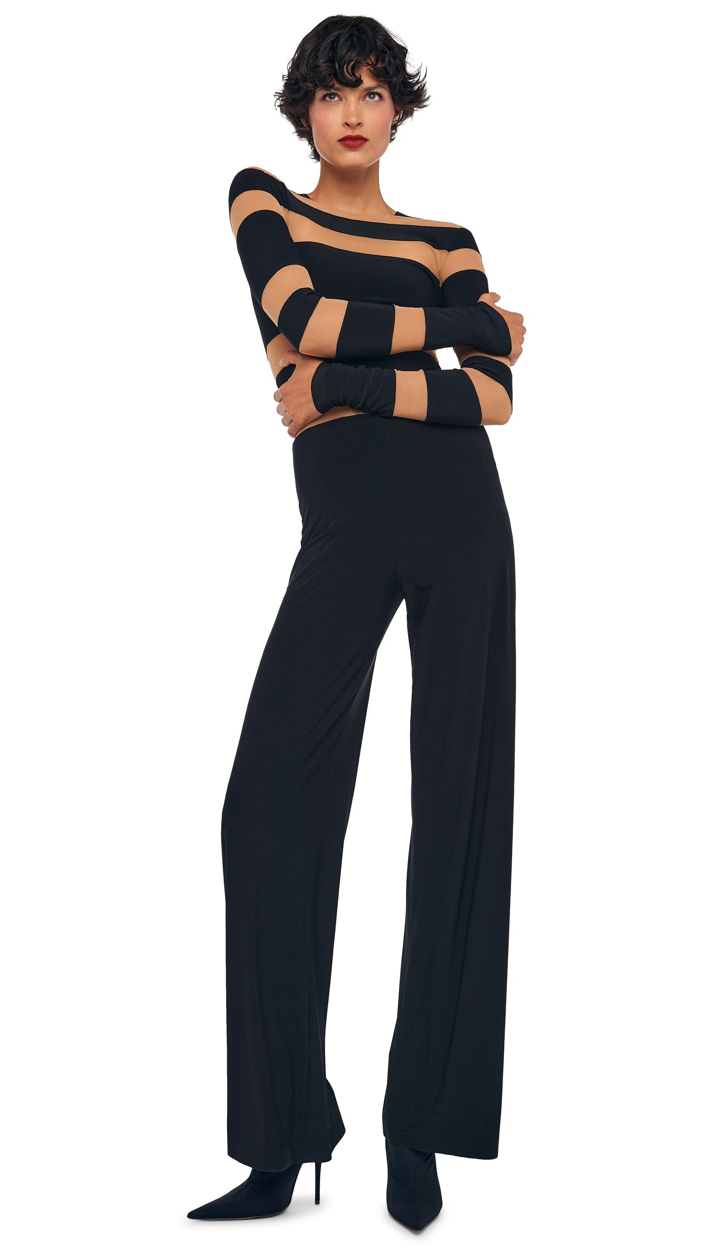 Norma Kamali SPLICED STRAIGHT LEG JUMPSUIT