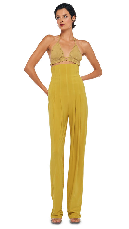 Norma Kamali HIGH WAIST TAILORED PLEAT PANT