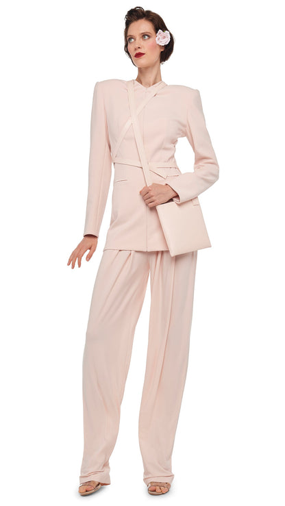 Norma Kamali HIGH WAIST TAILORED PLEAT PANT