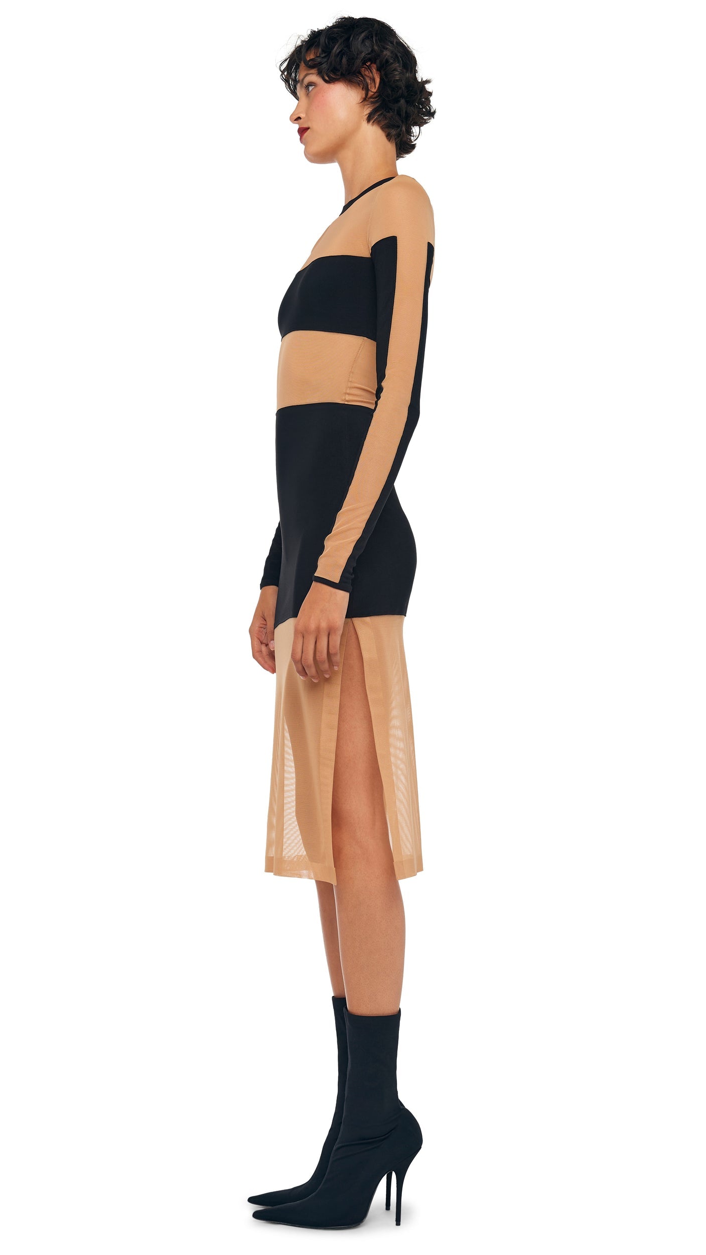 Norma Kamali SPLICED INSERT DRESS TO KNEE